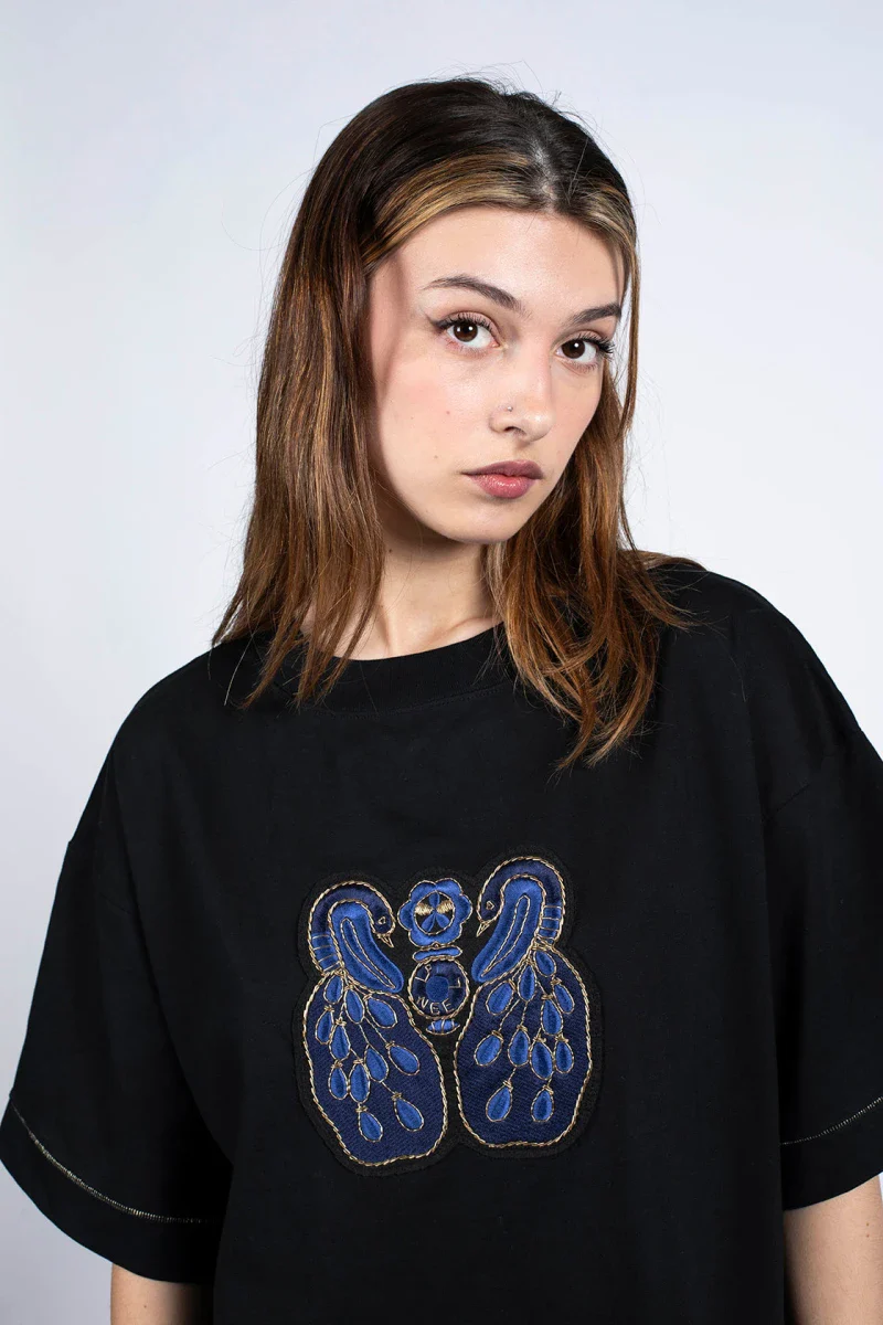 T-Shirt noir en coton bio - Image 8