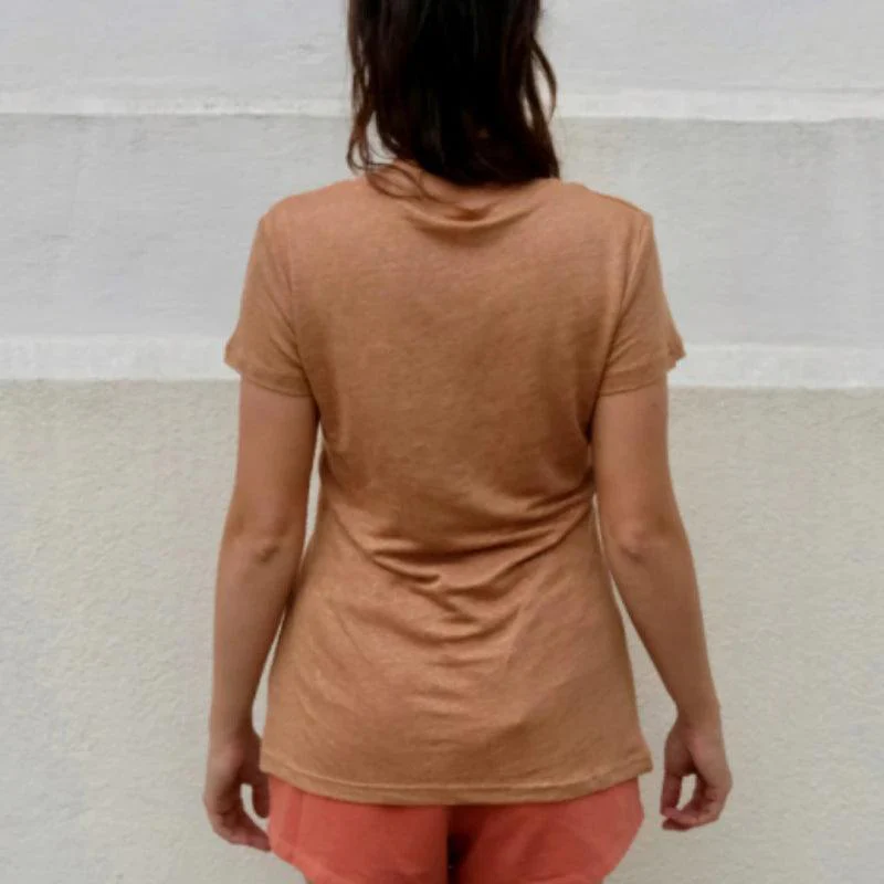 T-shirt femme col V 100% lin upcyclé - Image 11