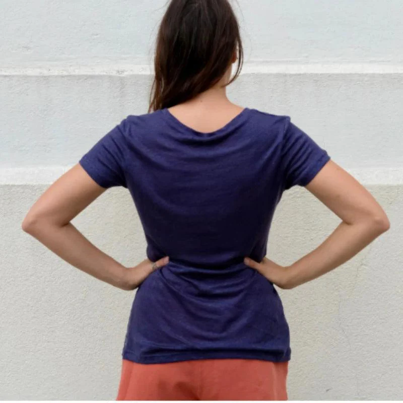 T-shirt femme col V 100% lin upcyclé - Image 7