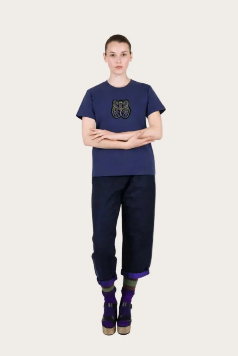 T-shirt unisexe brodé océan bleu - Image 2