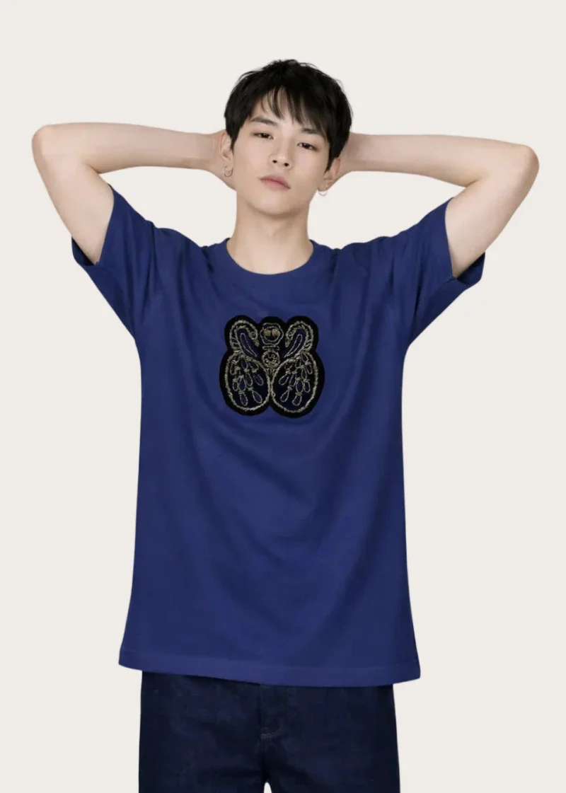 T-shirt unisexe brodé océan bleu - Image 4