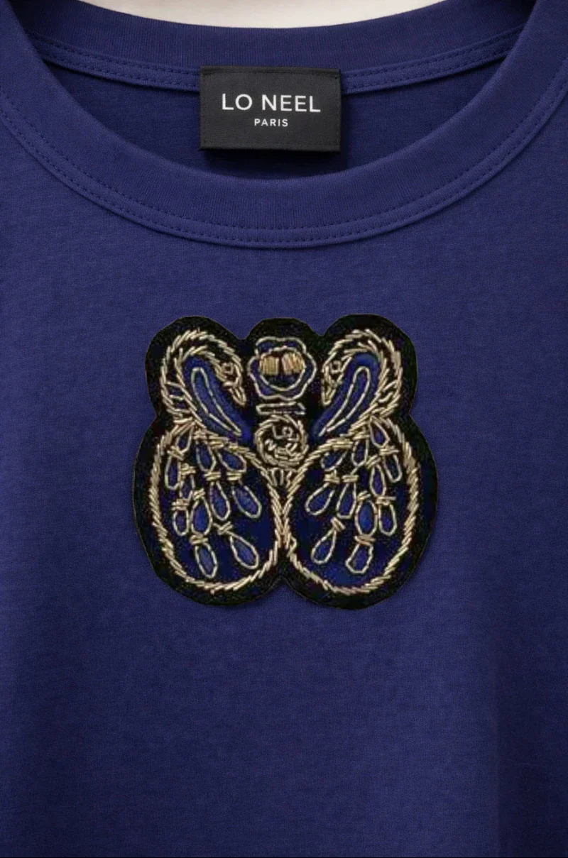T-shirt unisexe brodé océan bleu - Image 7