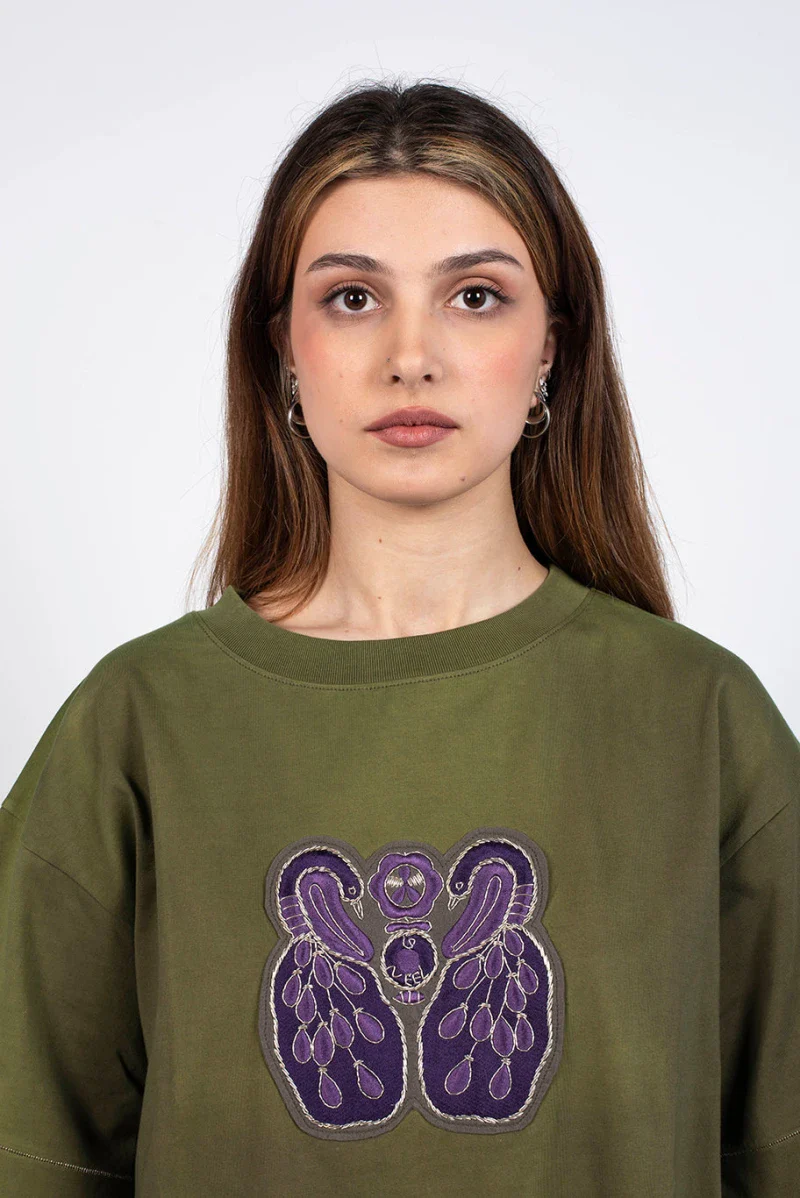T-Shirt unisexe vert en coton bio certifié - Image 3