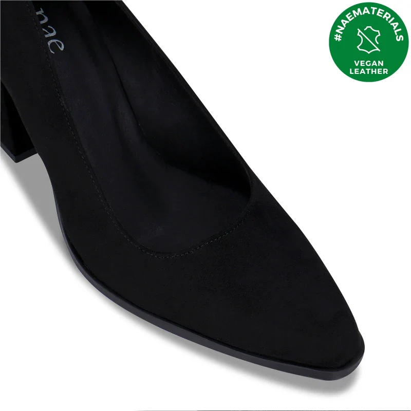 Talon Pointures Vegan en Suède Éco-Responsable - Vane Black - Image 3