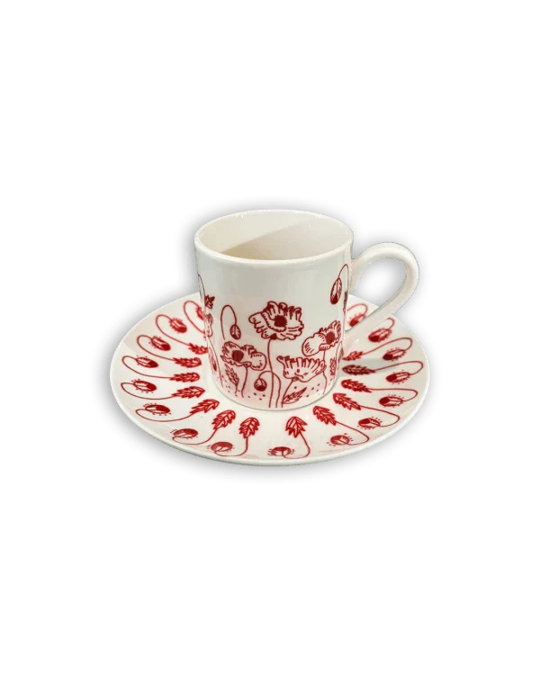 Tasse à café en porcelaine argentée - Poppy - Image 4