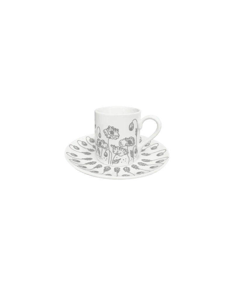 Tasse à café en porcelaine argentée - Poppy - Image 6