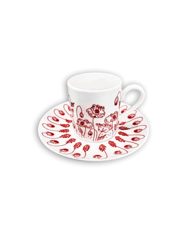 Tasse à café en porcelaine rouge - Poppy - Image 5