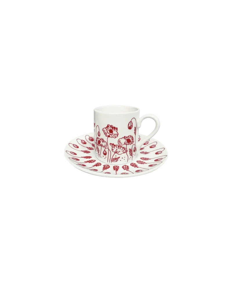 Tasse à café en porcelaine rouge - Poppy - Image 6