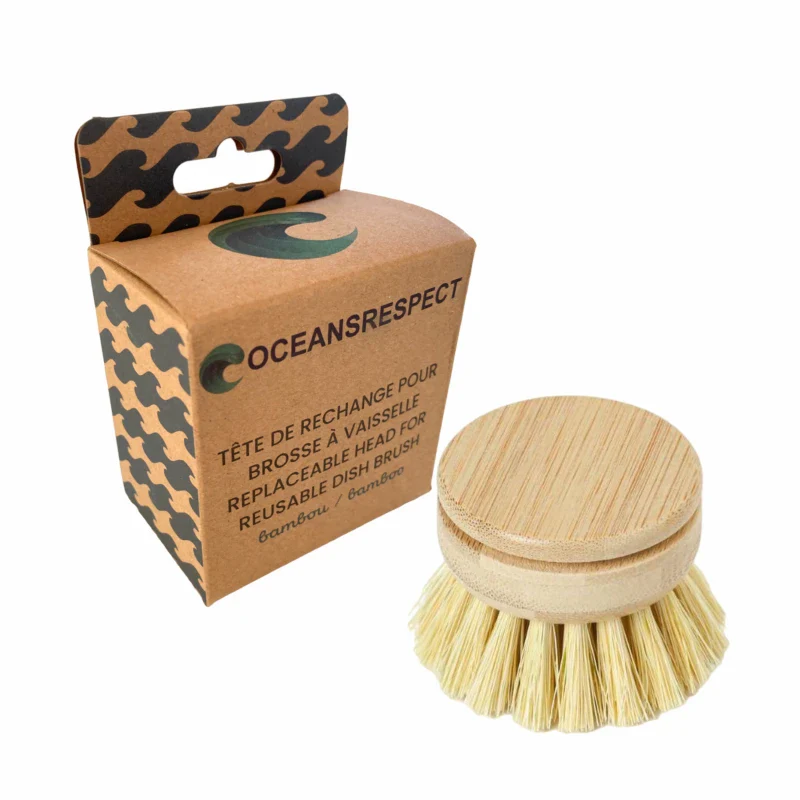 Tête interchangeable pour brosse à vaisselle en bambou réutilisable - Image 7