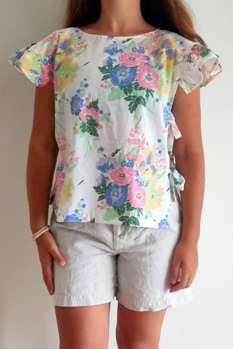 Top à volants en tissu vintage - Nina - Image 2