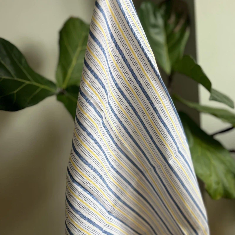 Torchon de cuisine WDC - Lignes bleues et jaunes - Image 3