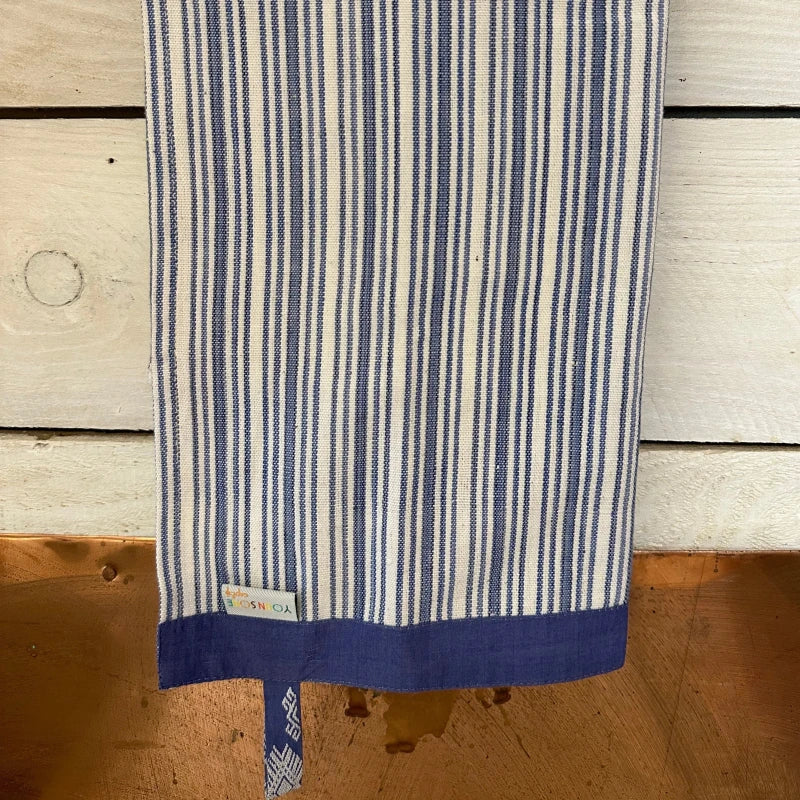 Torchon lignes blanches et bleues - Inle - Image 4