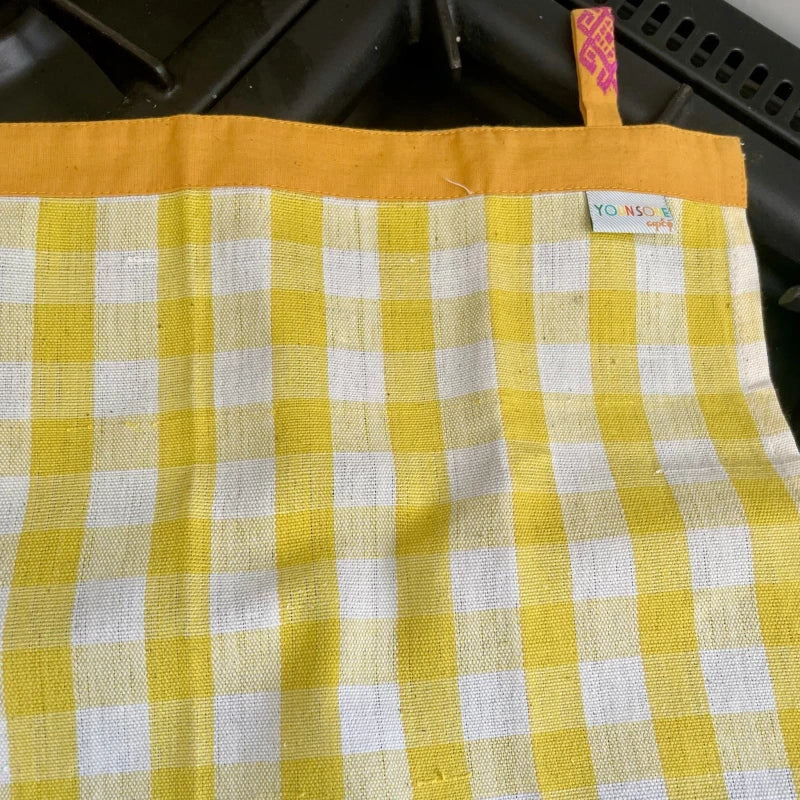Torchon de cuisine jaune à carreaux - Image 3