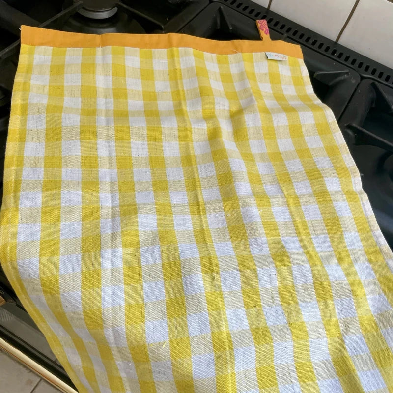 Torchon de cuisine jaune à carreaux - Image 4