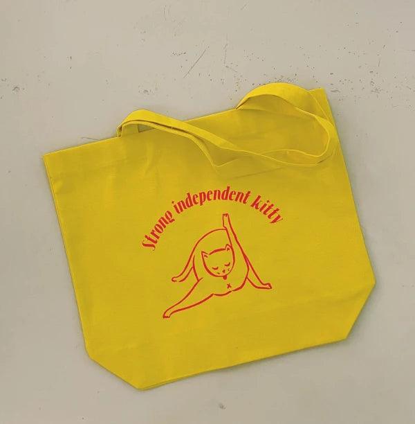 Tote Bag en coton épais jaune - Kitty - Image 4