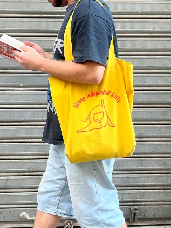 Tote Bag en coton épais jaune - Kitty - Image 5