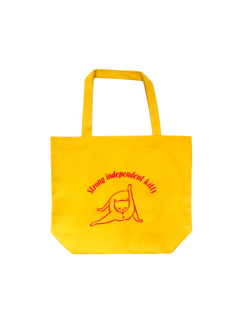 Tote Bag en coton épais jaune - Kitty - Image 6