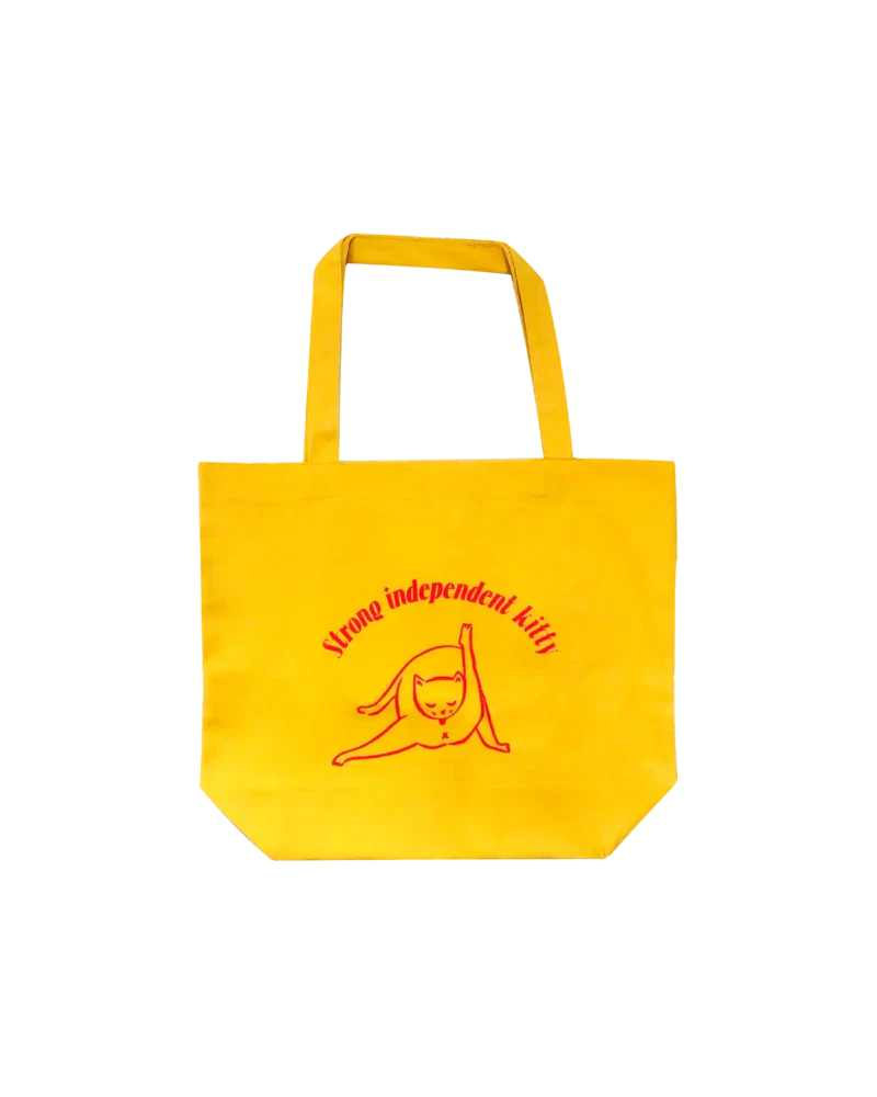 Tote Bag en coton épais jaune - Kitty - Image 8