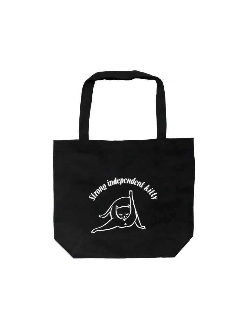 Tote Bag en coton épais noir - Kitty - Image 6