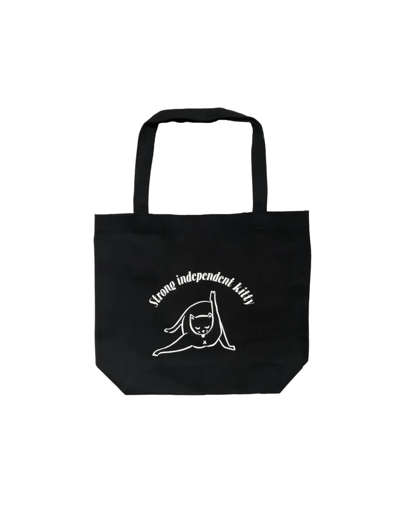 Tote Bag en coton épais noir - Kitty - Image 8