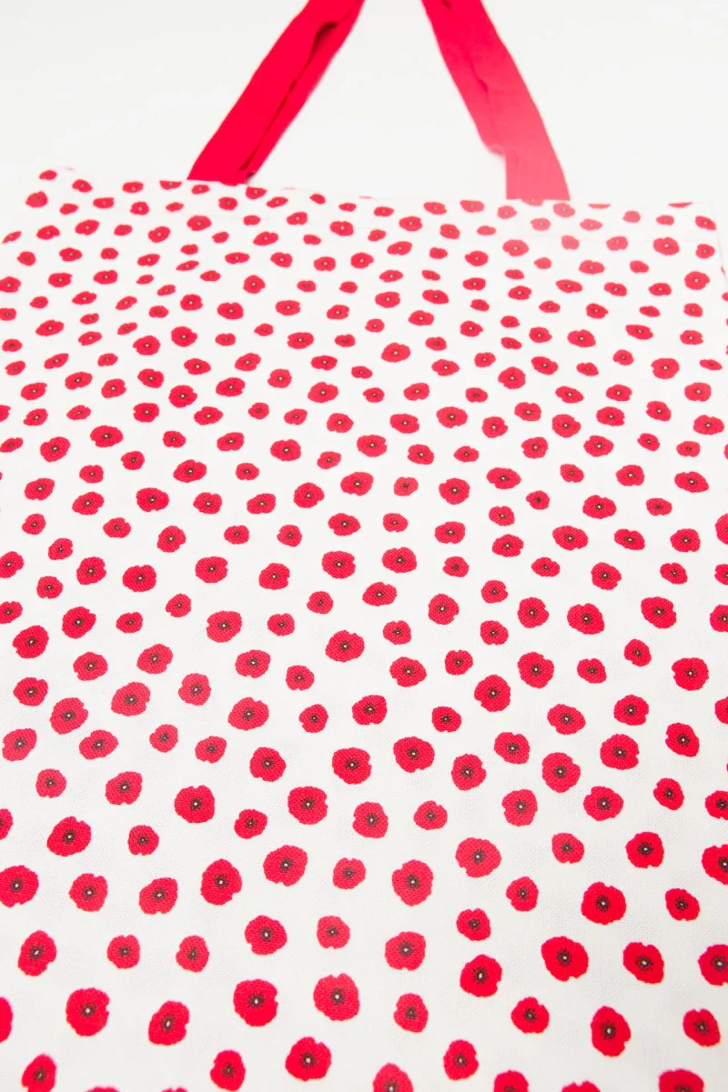 Tote Bag rouge à motifs floraux - Papaveri - Image 2