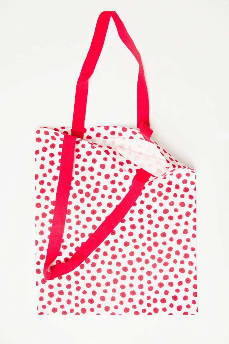 Tote Bag rouge à motifs floraux - Papaveri - Image 3