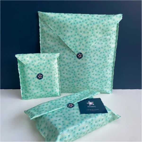 Trio de pochettes réutilisables pour emballage cadeau - 3 tailles différentes - Image 10