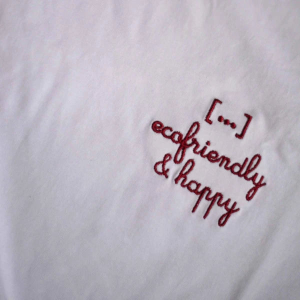 T-shirt Blanc EcoFriendly & Happy en coton bio - Image 3