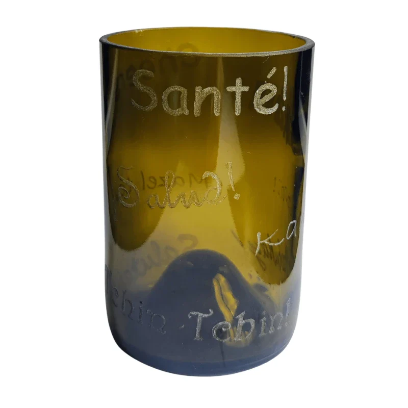 Verre artisanale en bouteille surcyclée - Image 2