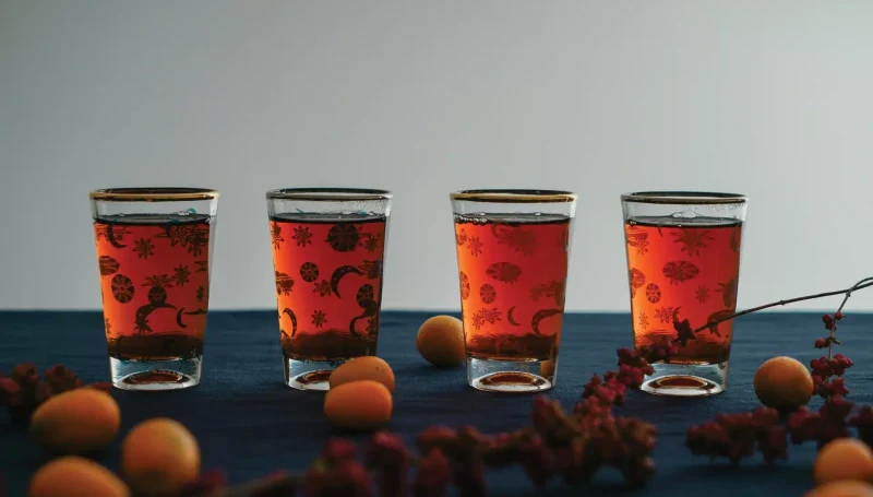 Verres à thé avec motifs astraux bleus - Lot de 4 - Image 2