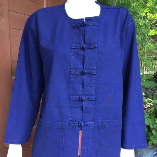 Veste bleue traditionnelle en indigo - Image 2