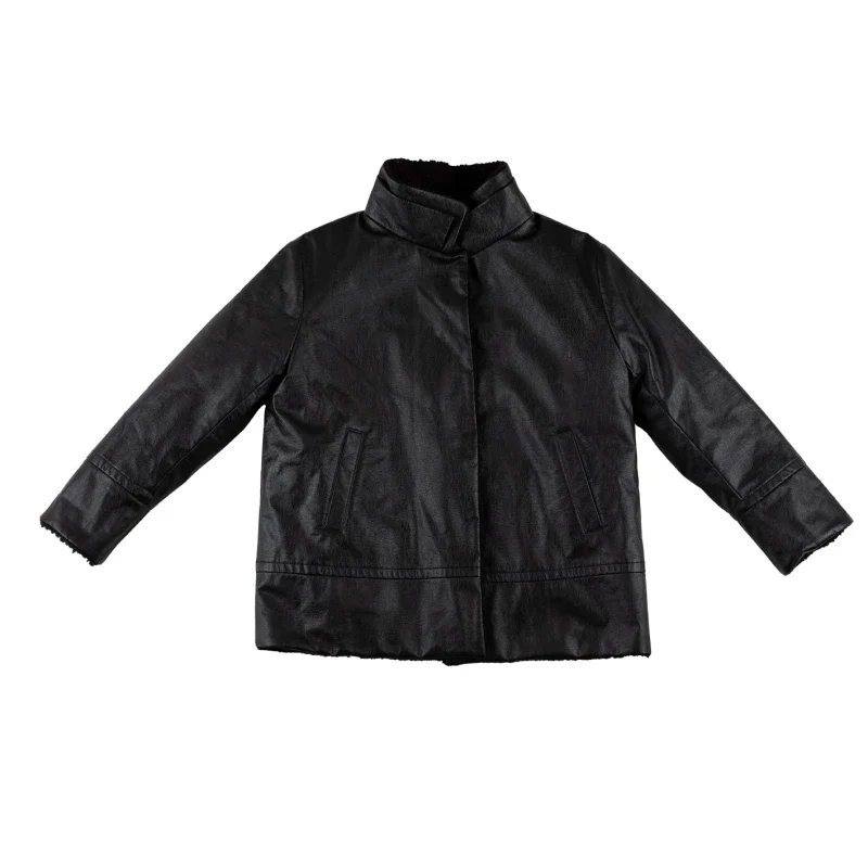 Veste aviateur noir en fibres écoresponsables - Image 3