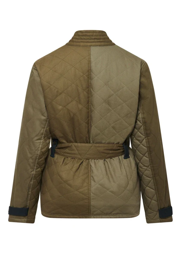 Veste Patchwork matelassée en coton bio kaki - Zuri - Image 4