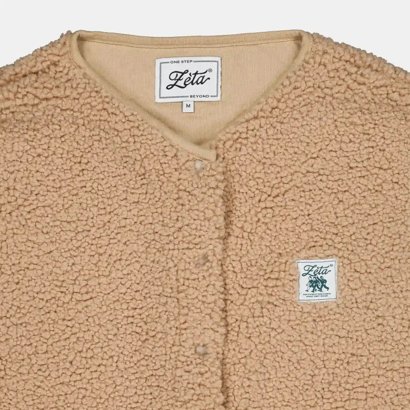 Veste polaire végane sans manche sherpa camel sable - Image 4