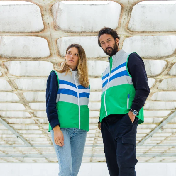 Veste réfléchissante unisexe en polyester recyclé - Image 2