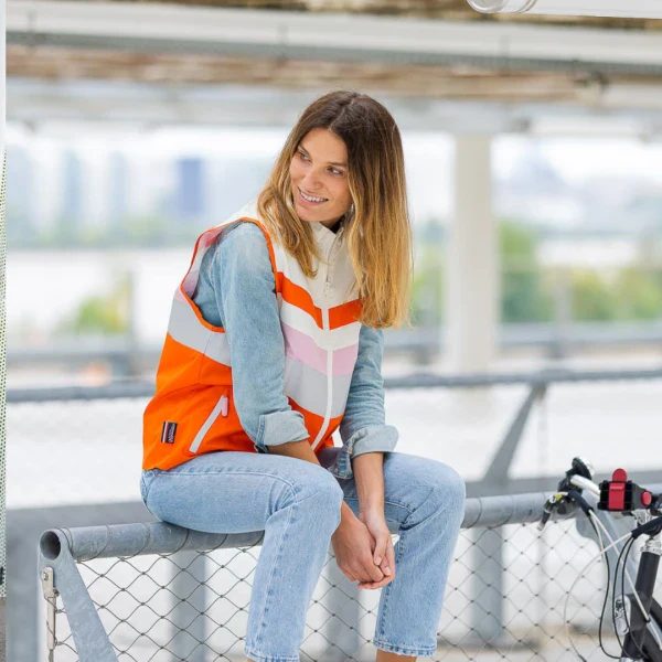 Veste réfléchissante unisexe en polyester recyclé - Image 20