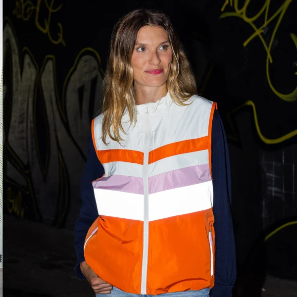 Veste réfléchissante unisexe en polyester recyclé - Image 3
