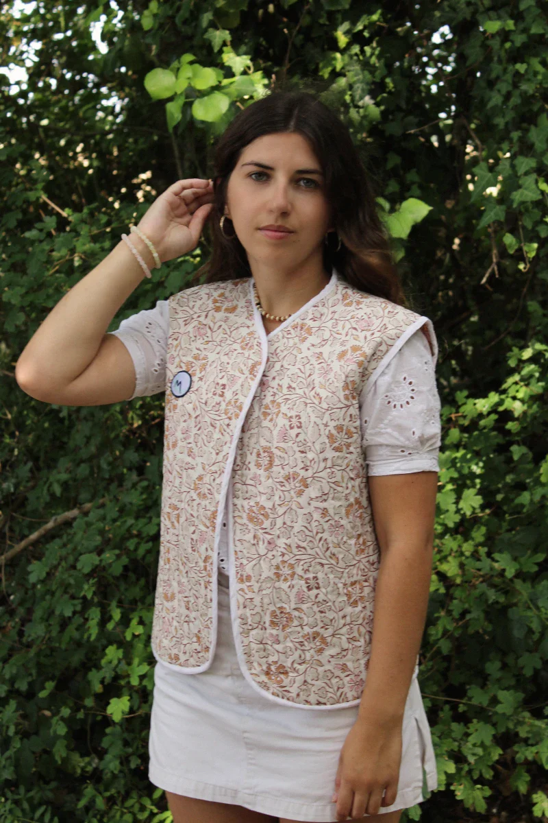 Veste rose sans manches matelassée - "Soledad" - Image 2