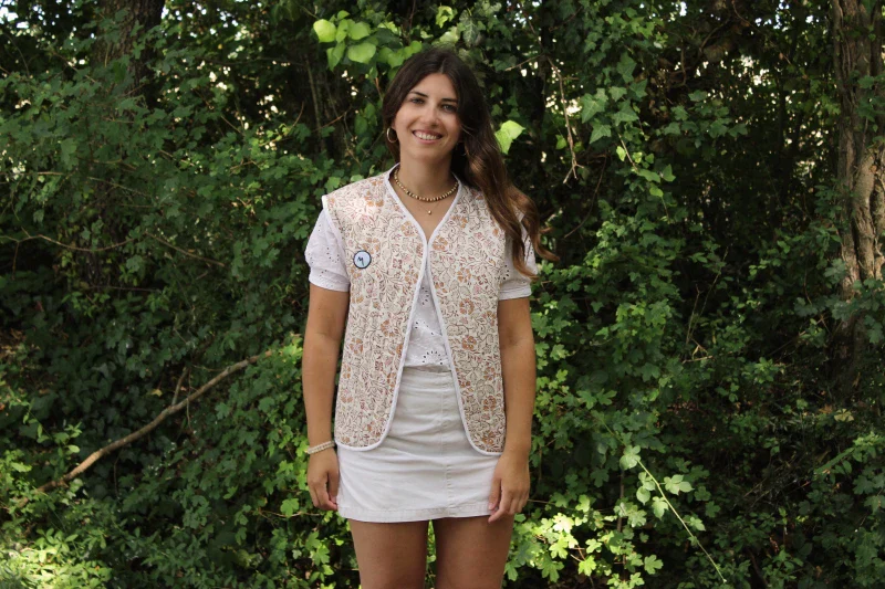 Veste rose sans manches matelassée - "Soledad" - Image 4