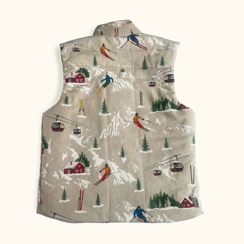 Veste sans manches en coton upcyclé - Skieur - Image 2