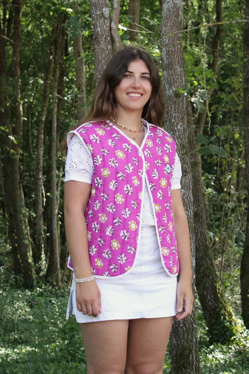 Veste violet sans manches matelassée - "Soledad" - Image 2