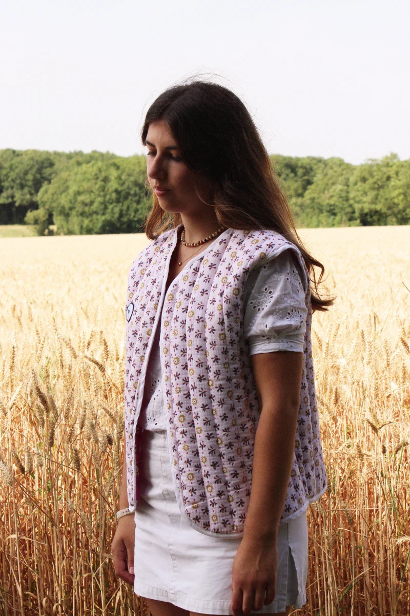 Veste violet sans manches matelassée - "Soledad" - Image 3