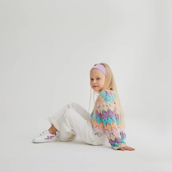 Baskets véganes blanches et lila pour enfants - Image 2